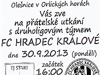 09.30 - TJ Start Olešnice v O.h. - FC H.Králové