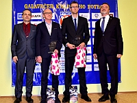 180112 Galavečer krajského fotbalu 113  Cena Fair Play 2016/17 - Jan Hejcman (FC Slavia H.Králové), Radan Koliáš a Martin Stránský ( TJ Spartak Kosičky)